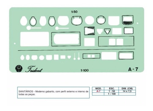 Gabarito Arquitetura P/ Sanitários A-7 Trident