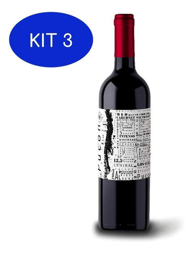 Kit 3 Vinho Tinto Chileno Pucon Blend Cabernet / Carmenere