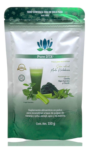 Clorofila En Polvo Espirulina Menta Hierbabuena 150 G Dtx Pu