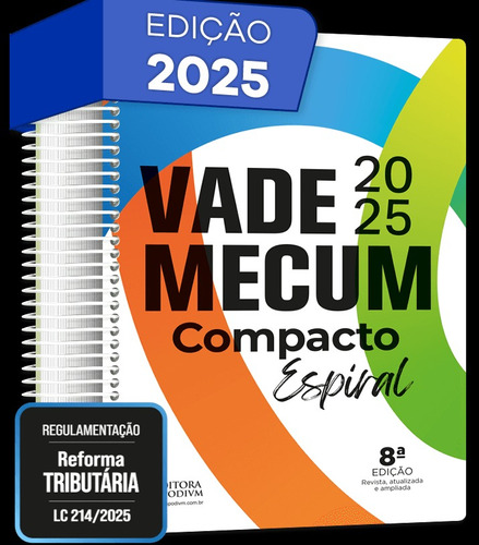 Vade Mecum Compacto Espiral - 8 Edição 2025 Juspodivm, De Equipe Juspodivm., Vol. Único. Editorial Juspodivm, Capa Dura, Edição 8 Em Português, 2025