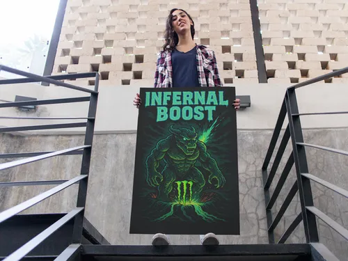 Mural Moderno Monster Energy Cuadro Infernal Boost Full Hd