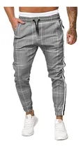 Comprar Calças Masculinas Calças Xadrez Slim Fit Moletom 1883