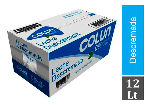 Leche Descremada Colun 1 Litro Pack 12 Unidades