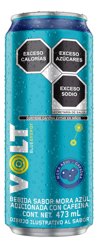 10 Pzs Volt Bebidas Energética Azul, 473 Ml