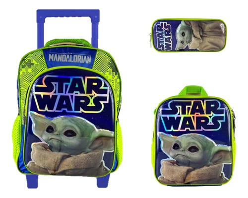 Kit De Mochila Lonchera Y Lapicera Star Wars Primaria Vs1892 Color Azul