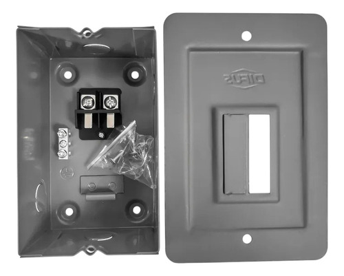 Gabinete Eléctrico Difus Nema 1 Para 2 Polos Acero Gris