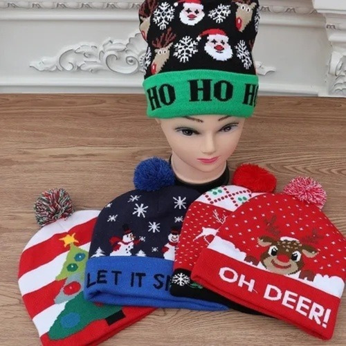 Gorro De Navidad Con Luz Led Regalo Navideño Mayoreo