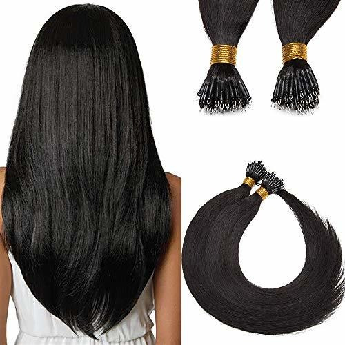 Sego Nano Bead Tip Remy Hair Extensions #1b Natural Tpmc9