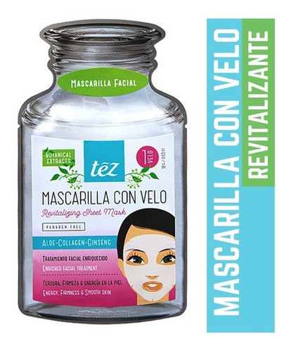 Mascarilla Facial Tez Con Velo Ginseng X 18ml