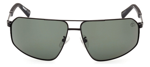 Lentes De Sol Verde Polarizados Timberland Tb9341h02r Color Negro Varilla Negro Armazón Negro