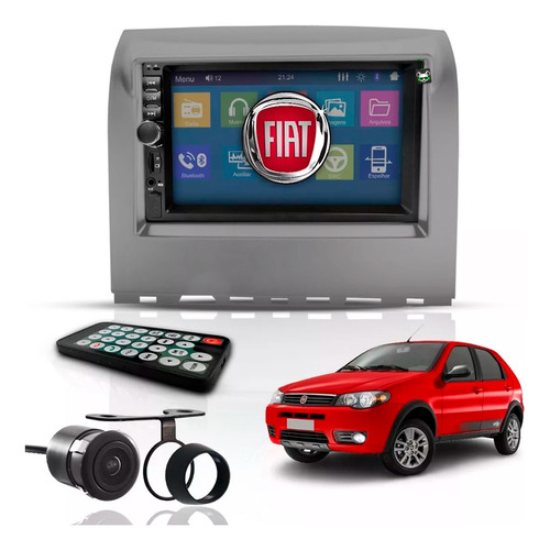 Kit Central Multimídia 2 Din Mp5 Bt Espelha Dvd Fiat Palio