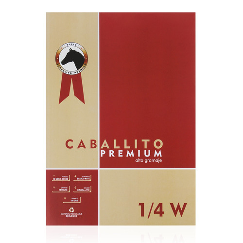 Block Caballito Premium 1/4 W 180 Grs 10 Hojas - Mosca