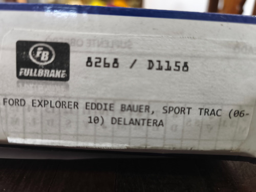 Pastilla De Frenoexplorer Eddie Bauer, Sport Track 8268