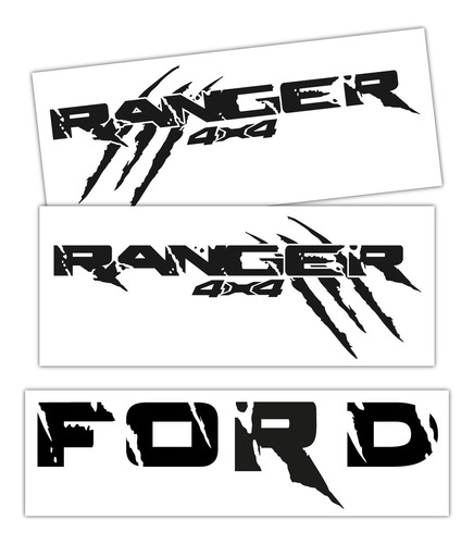 Vinil Sticker 3 Pzs Ford Ranger Garra 4x4 Lateral Caja Batea
