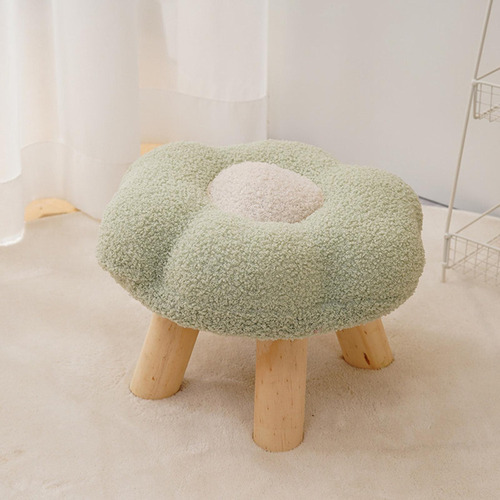 * Taburete De Sofá Con Forma De Flor Otomana, Taburete Verde