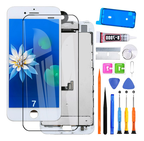 Pantalla Para iPhone 7 Display Con Cámara Frontal Blanco