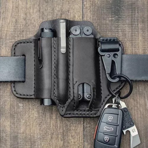 Edc Organizer, Funda Multiherramienta De Piel Con Trabilla