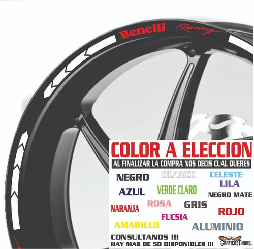 Imagen 6 de 10 de Calcos Benelli Llantas + Regalo - 00145 Graficastuning