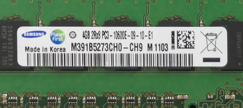Imagen 2 de 3 de Memoria Ddr3 Samsung 4gb 2rx8 Pc3-10600e Ecc P/workstations