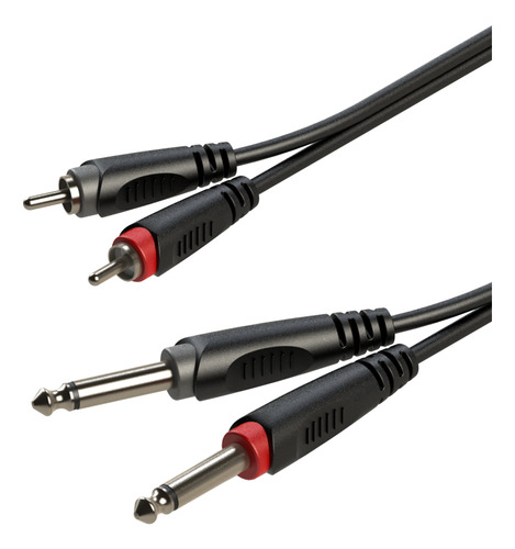 Cable Dual Rca Macho A Dual Plug 1/4 Macho Mono 6 Mt Roxtone