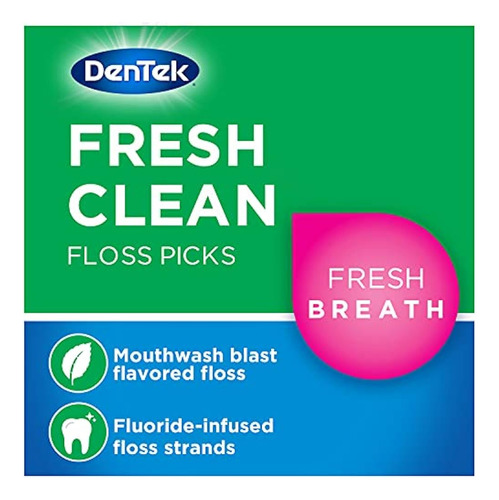 Dentek Fresh Clean Floss Pick, 75 Cuenta