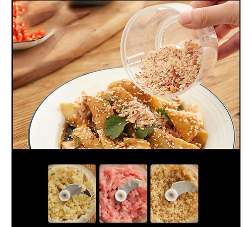 Mini Triturador De Alimentos Alho Elétrico 100 Ml C/ Lâminas
