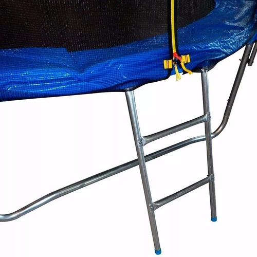 Cama Elástica Grande 3,66 Mts Escalera Y Red Protección Color Azul Color de la lona de salto Negro Color del cobertor de resortes Azul