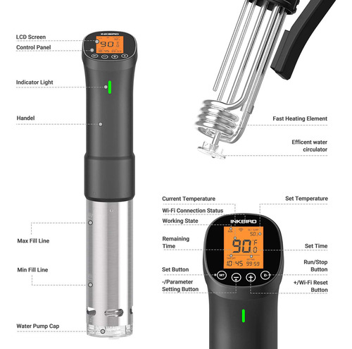 Cocinero Sous Vide Inkbird Isv-200w 1000w Wifi Control App