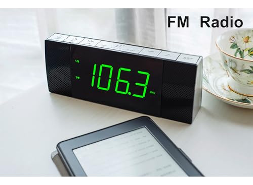 Reloj Despertador Bluetooth Con Fm Y Display Led Verde