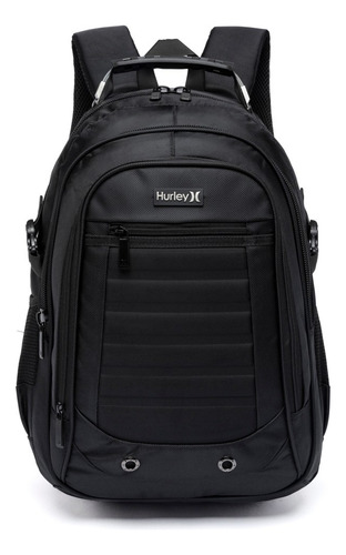 Mochila Mala Trabalho Viagem Hurley Executiva Grande cor Preto Desenho Do Tecido Liso