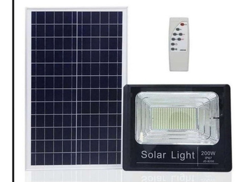 Foco Solar 200w + Panel Solar, Control Y Kit De Instalación 