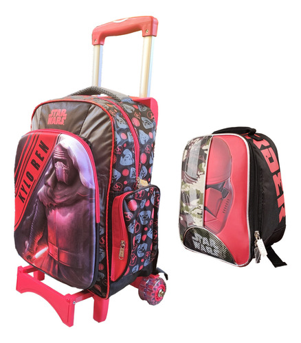 Set Mochila Con Carro Y Lonchera Star Wars Kylo Ren 3d Ruz
