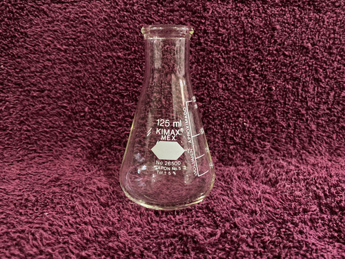 Matraz Erlenmeyer Kimax Graduado De Vidrio 125 Ml (Usado)