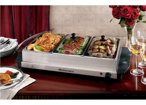 Bufetera Eléctrica 3 Divisiones Bandeja Acero Inox Elite