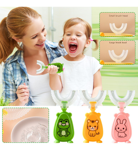 N Manual Para Niños, Con Forma De U, Cerdas Suaves, Transpar