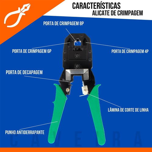 Imagem 4 de 7 de Kit Testador Cabo Rede + Alicate Crimpar Decapador Rj45 Rj11