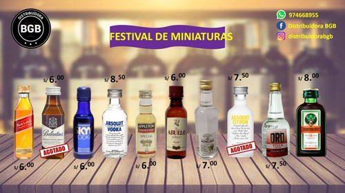 Licores Miniatura 50ml 