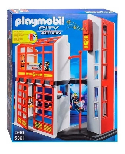 Playmobil 5361 Estacion De Bomberos Con Alarma Original