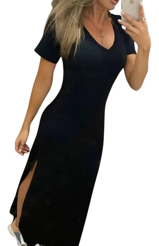 Vestido Longo Com Fenda