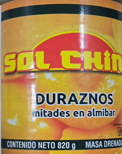 Durazno En Almibar Sol Chino Caja 12 Pz.
