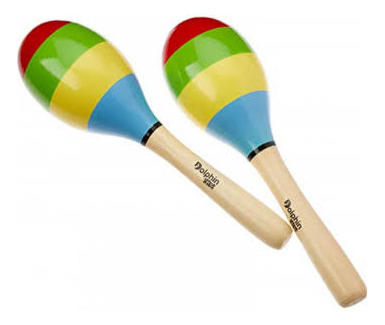 Maraca Infantil Chocalho ( Par ) Madeira Dolphin Kids 8464