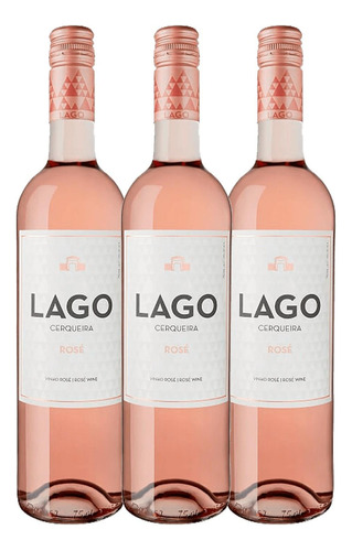 Vinho Verde Português Lago Rosé Doc 750ml (3 Garrafas)