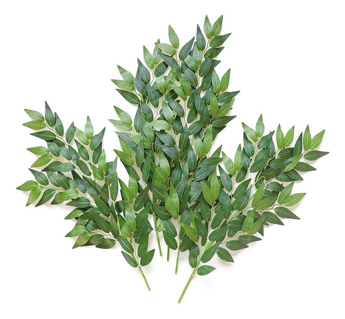 Floroom 5pcs Artificial Italiano Ruscus Greenery Tallos Faux