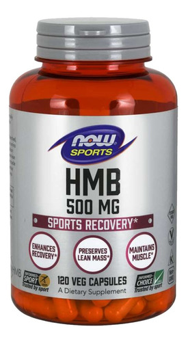 Hmb 500mg Now Sports Beta Vitamina D3 Cálcio Recovery 120c