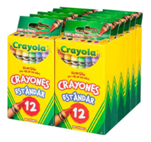 12cajas De 12pz Crayones Estandar Crayola Redondos Escolares
