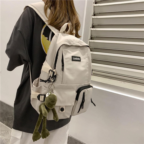 Mochila Escolar Kawaii De Moda, Mochilas Multibolsillo De Gr Cor Blanco