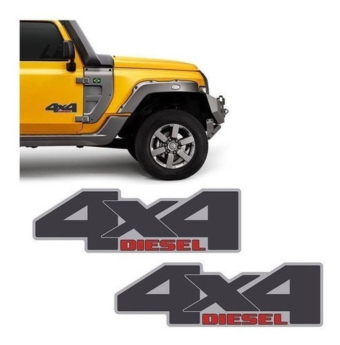 Imagem 1 de 4 de Emblema 4x4 Diesel Troller 2015/2019 Adesivo Lateral Portas