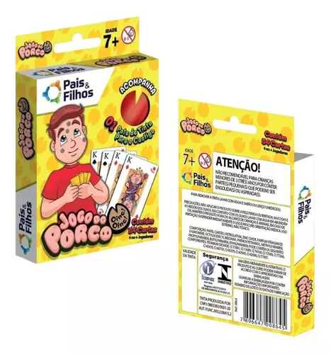 Jogo De Baralho Porco Burro 54 Cartas + Tinta Castigo Brinde