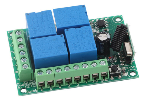 . Interruptor Relé Inalámbrico 12v 4-ch 433mhz Control