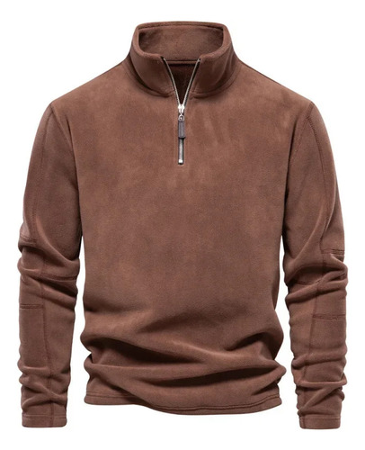 Sudadera De Forro Polar Con Cuello Alto Y Cremallera Para Ho